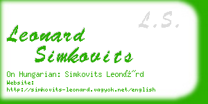 leonard simkovits business card